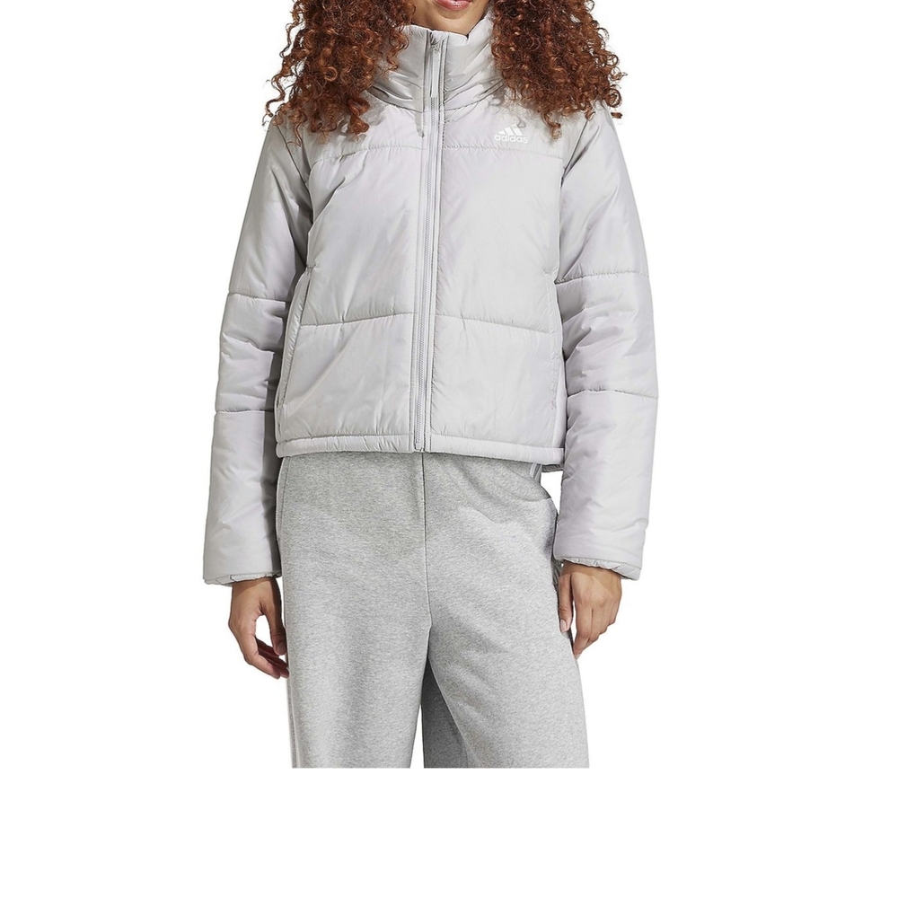 * Adidas Women's BSC Insulated Midweight Zipper Puffer Outdoor Jacket Grey Sz XL